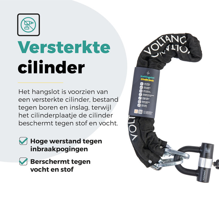 Voltano ART4 Kettingslot Motor Met U-Lock - Zwart - 130 CM -  ART 4 Slot