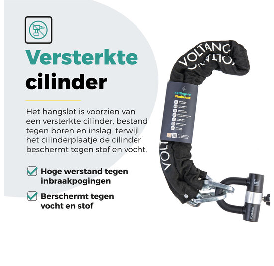 Voltano ART4 Kettingslot Motor Met U-Lock - Zwart - 130 CM -  ART 4 Slot