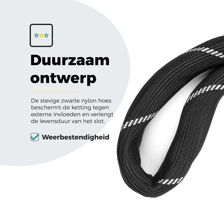 Voltano ART2 Kettingslot Fiets Met Luxe Slotkop - Zwart - 120 CM - ART 2 Slot
