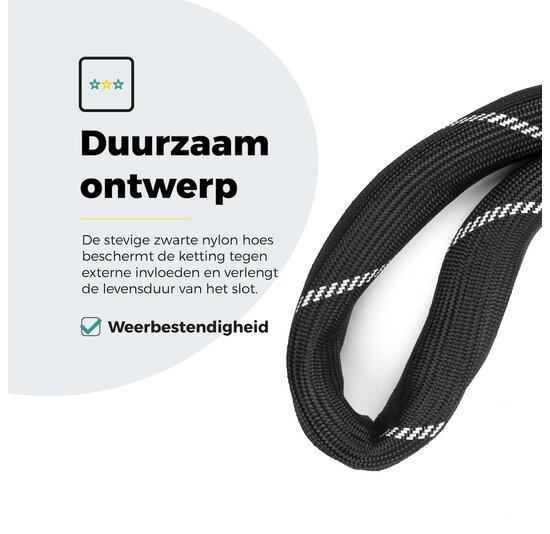 Voltano ART2 Kettingslot Fiets Met Luxe Slotkop - Zwart - 120 CM - ART 2 Slot