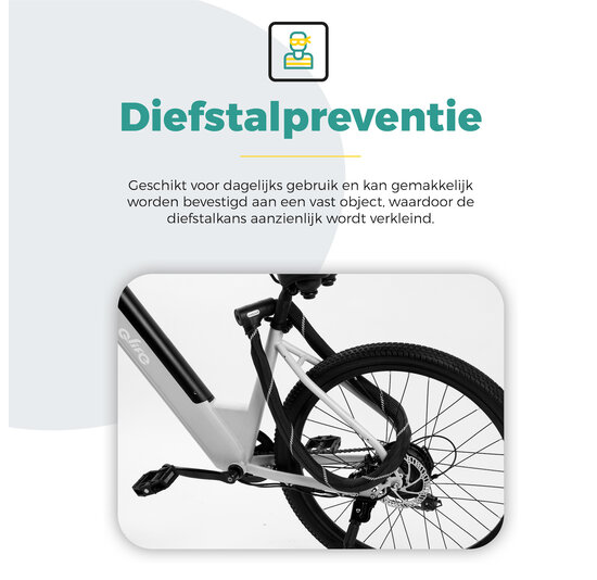 Voltano ART2 Kettingslot Fiets Met Luxe Slotkop - Zwart - 120 CM - ART 2 Slot