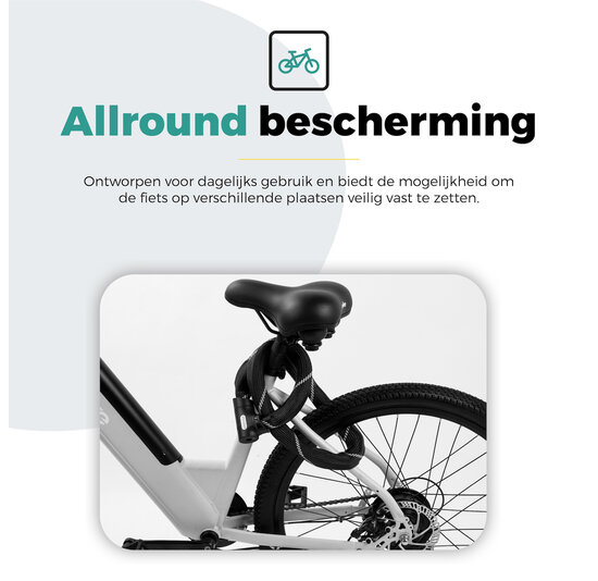 Voltano ART2 Kettingslot Fiets Met Luxe Slotkop - Zwart - 120 CM - ART 2 Slot