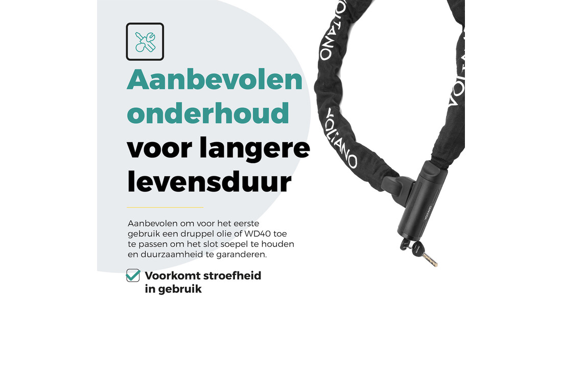 Voltano Securo ART4 Motor Kettingslot Zwart - 130 CM - ART 4 Slot