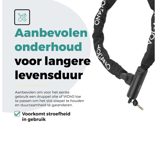 Voltano Securo ART4 Motor Kettingslot Zwart - 130 CM - ART 4 Slot