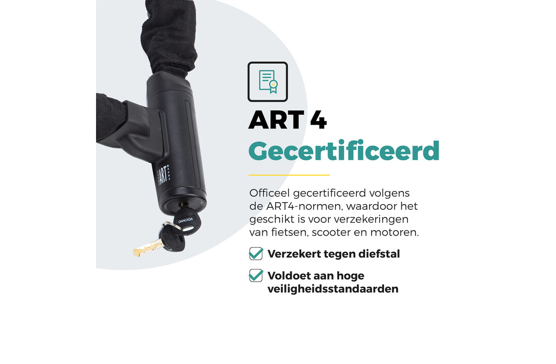 Voltano Securo ART4 Motor Kettingslot Zwart - 130 CM - ART 4 Slot