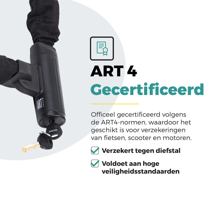 Voltano Securo ART4 Motor Kettingslot Zwart - 130 CM - ART 4 Slot