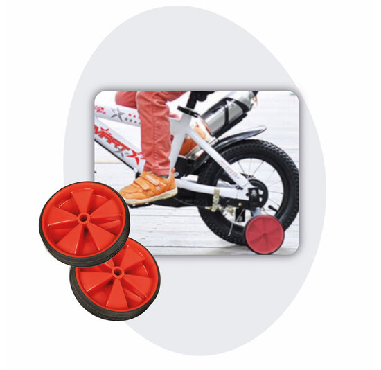 Voltano Zijwieltjes – Rood – 12-20 Inch