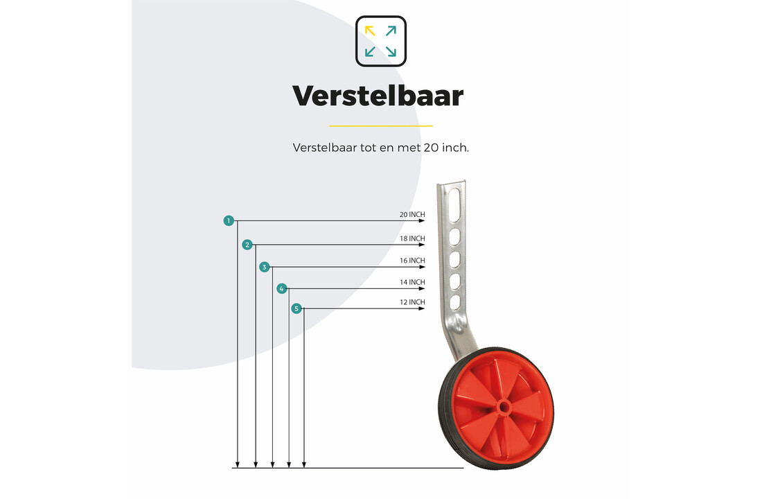 Voltano Zijwieltjes – Rood – 12-20 Inch