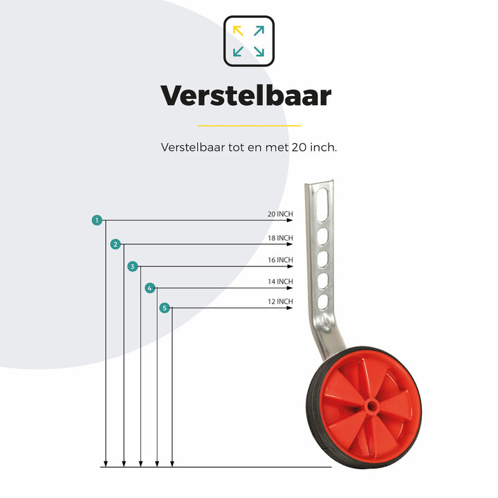 Voltano Zijwieltjes – Rood – 12-20 Inch