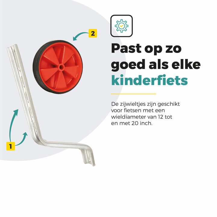 Voltano Zijwieltjes – Rood – 12-20 Inch