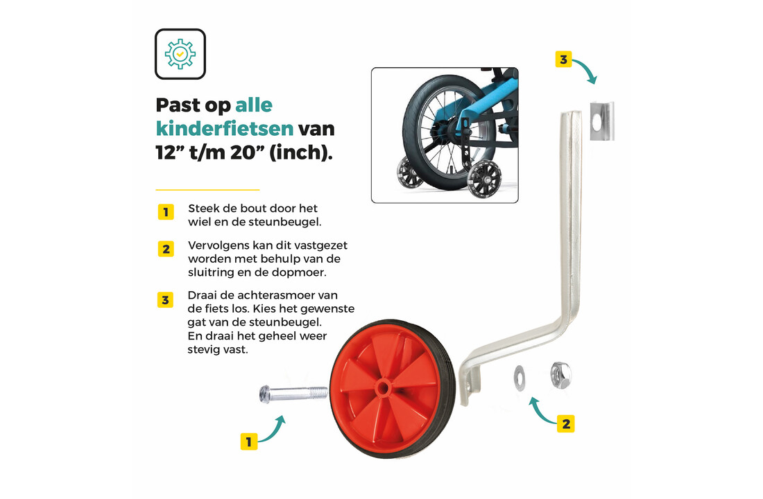 Voltano Zijwieltjes – Rood – 12-20 Inch