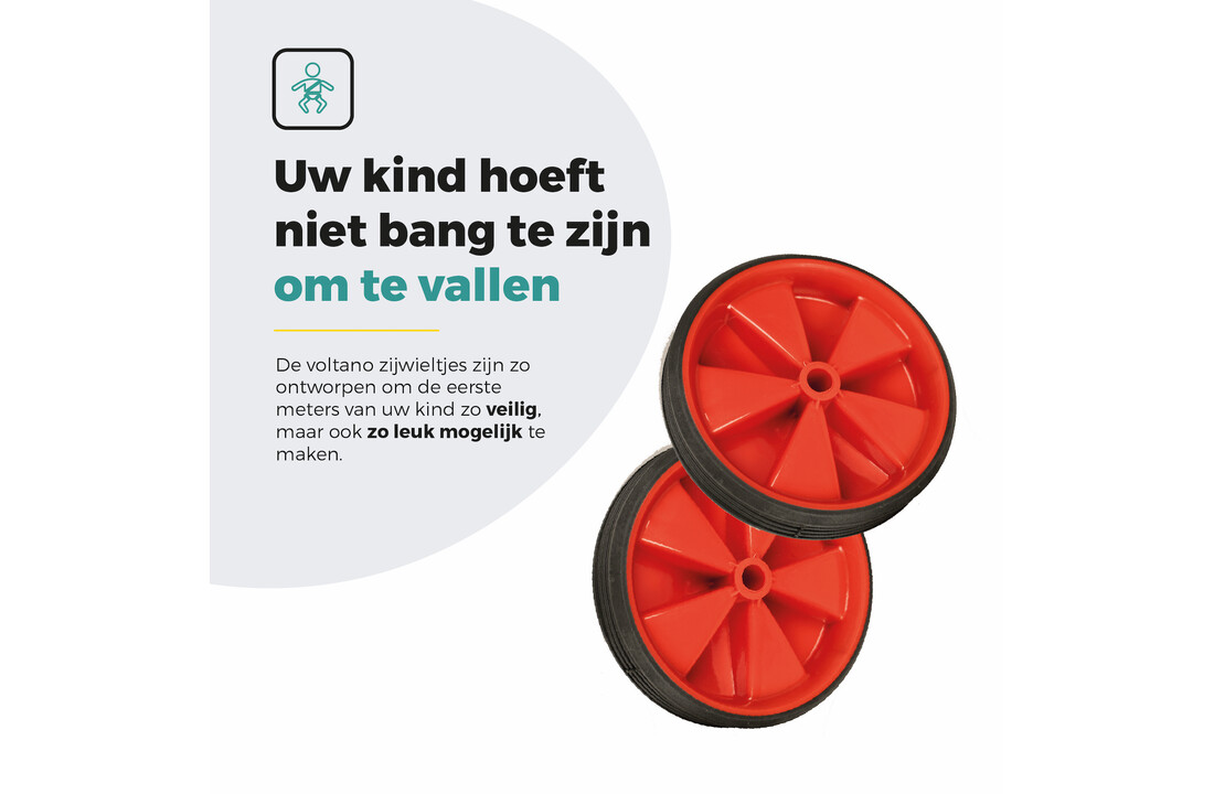 Voltano Zijwieltjes – Rood – 12-20 Inch