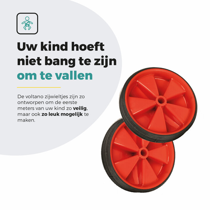 Voltano Zijwieltjes – Rood – 12-20 Inch