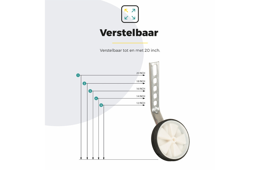 Voltano Zijwieltjes – Wit – 12-20 Inch