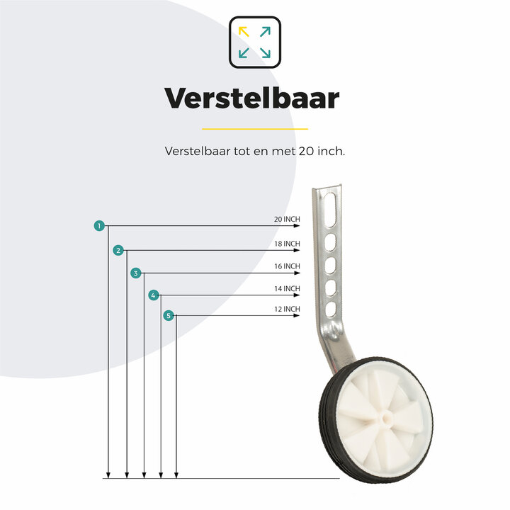 Voltano Zijwieltjes – Wit – 12-20 Inch