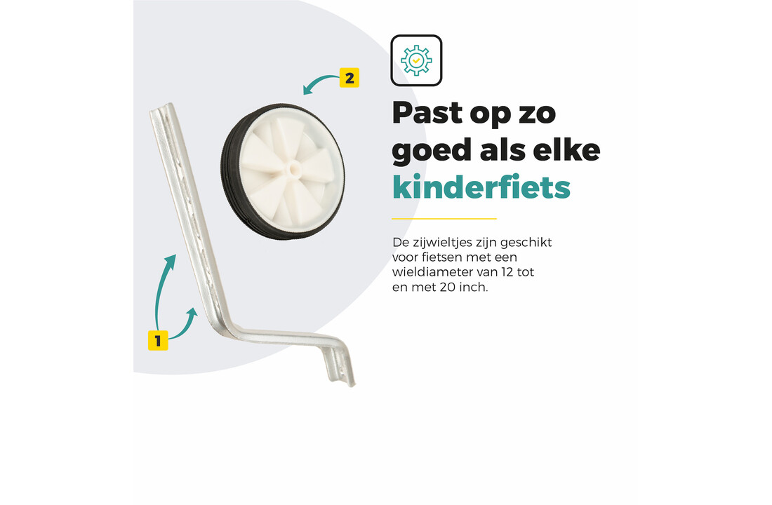 Voltano Zijwieltjes – Wit – 12-20 Inch