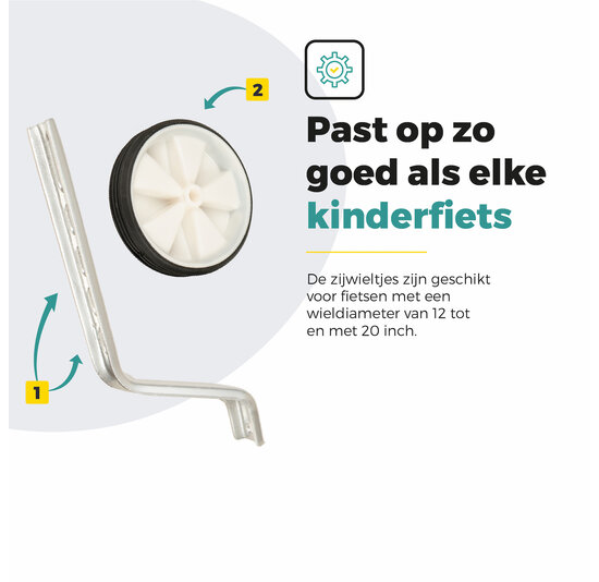 Voltano Zijwieltjes – Wit – 12-20 Inch