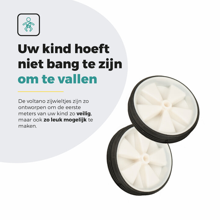 Voltano Zijwieltjes – Wit – 12-20 Inch