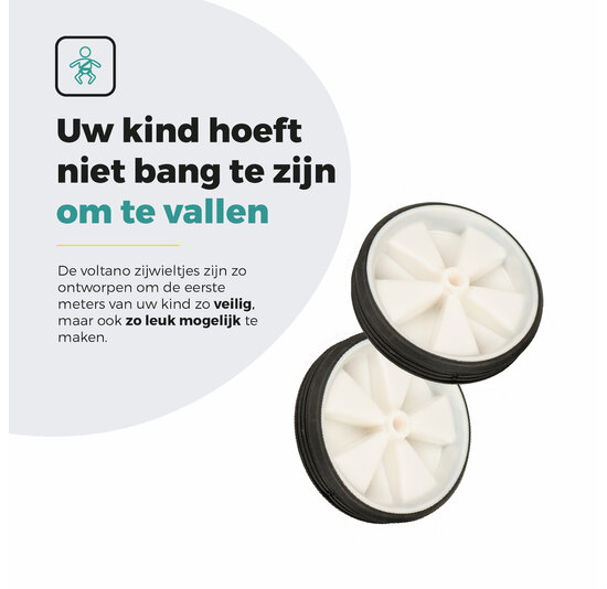 Voltano Zijwieltjes – Wit – 12-20 Inch