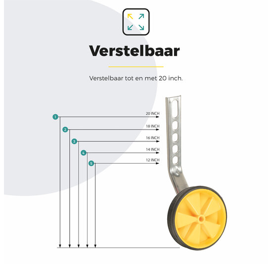 Voltano Zijwieltjes – Geel – 12-20 Inch