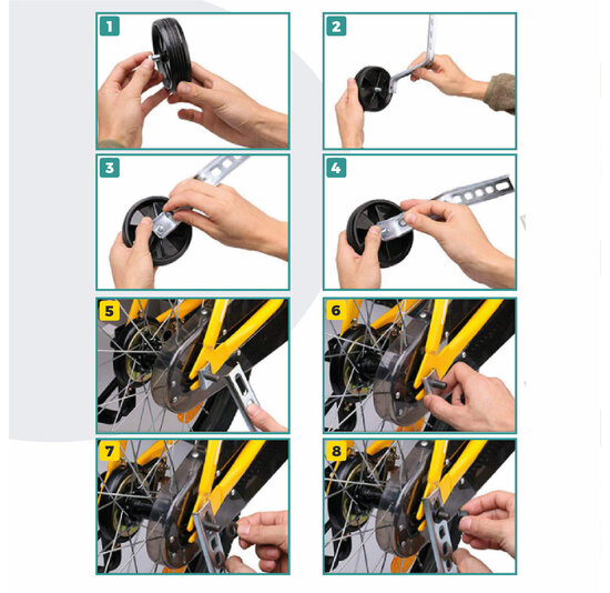 Voltano Zijwieltjes – Geel – 12-20 Inch