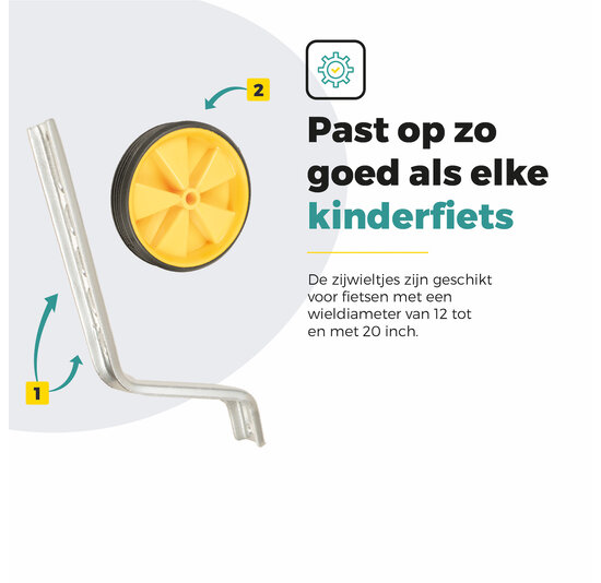 Voltano Zijwieltjes – Geel – 12-20 Inch