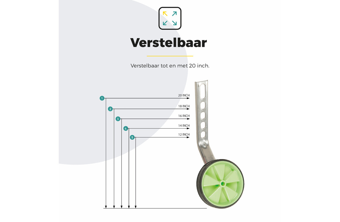 Voltano Zijwieltjes – Groen – 12-20 Inch