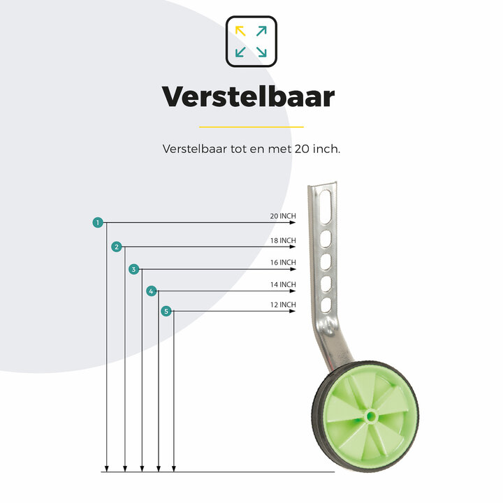 Voltano Zijwieltjes – Groen – 12-20 Inch