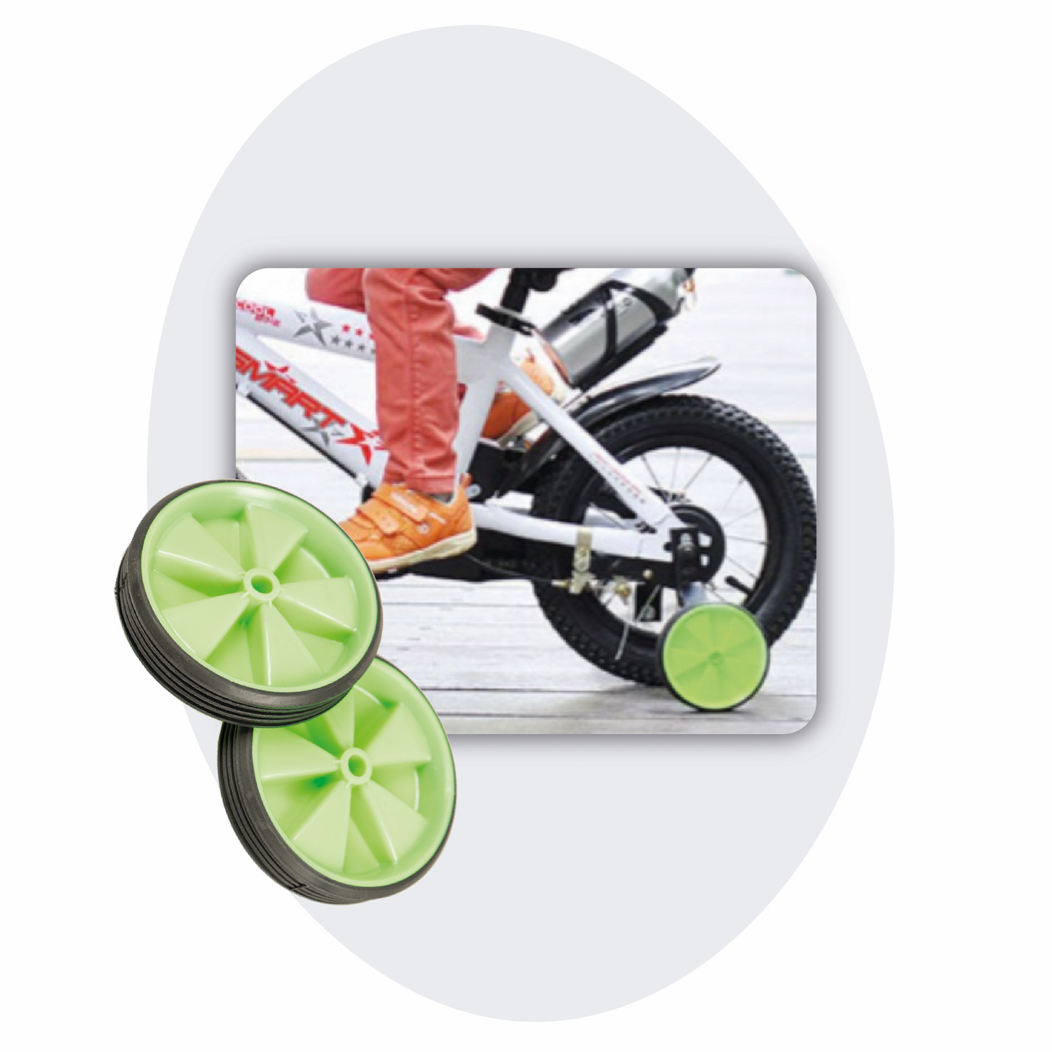 Voltano Zijwieltjes – Groen – 12-20 Inch