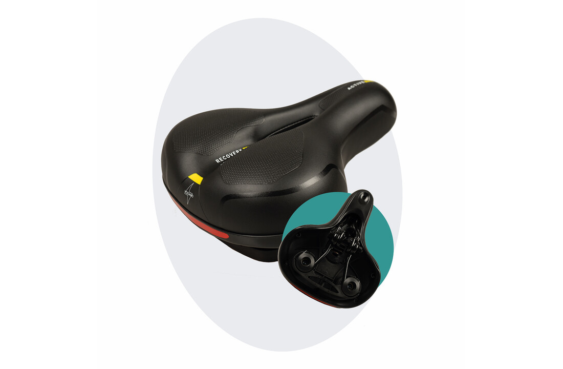 Voltano Fietszadel Met Gelpads - Zwart/Geel - Unisex - Gratis Zadelstrop