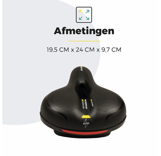 Voltano Fietszadel Met Gelpads - Zwart/Geel - Unisex - Gratis Zadelstrop
