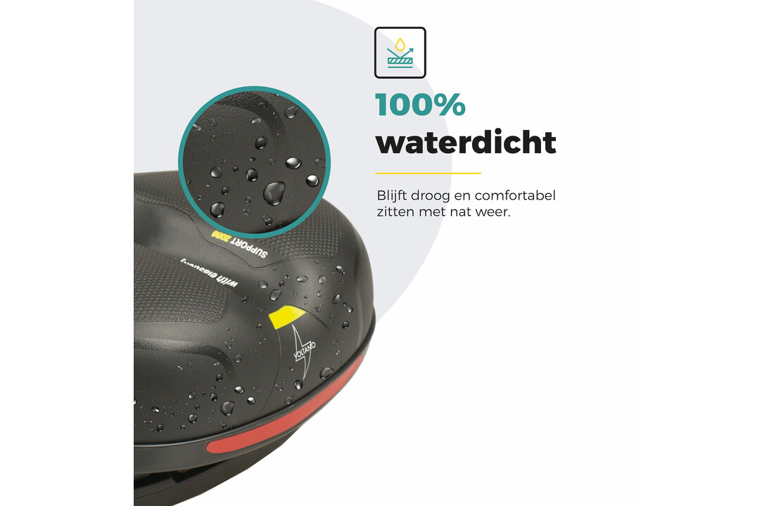 Voltano Fietszadel Met Gelpads - Zwart/Geel - Unisex - Gratis Zadelstrop