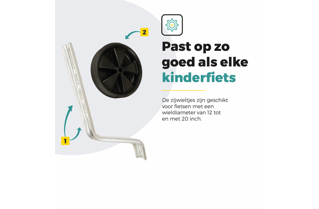 Voltano Zijwieltjes – Zwart – 12-20 Inch