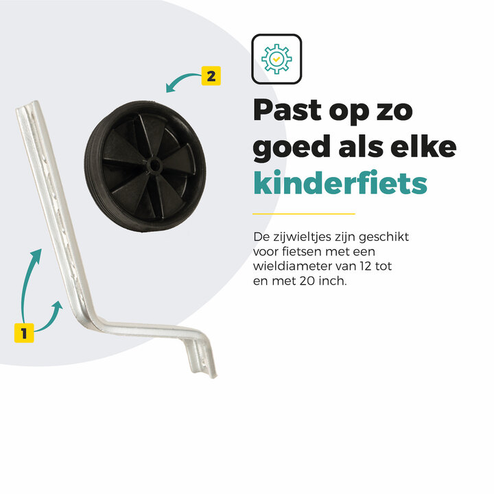 Voltano Zijwieltjes – Zwart – 12-20 Inch