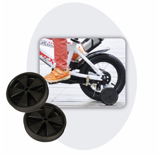 Voltano Zijwieltjes – Zwart – 12-20 Inch