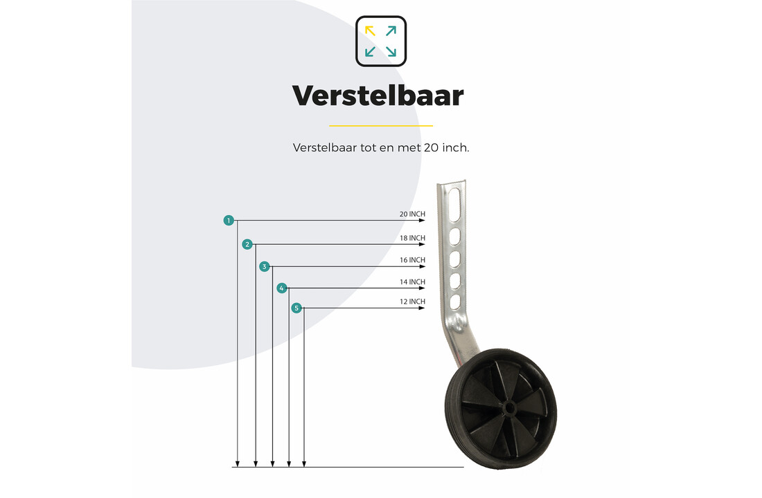 Voltano Zijwieltjes – Zwart – 12-20 Inch