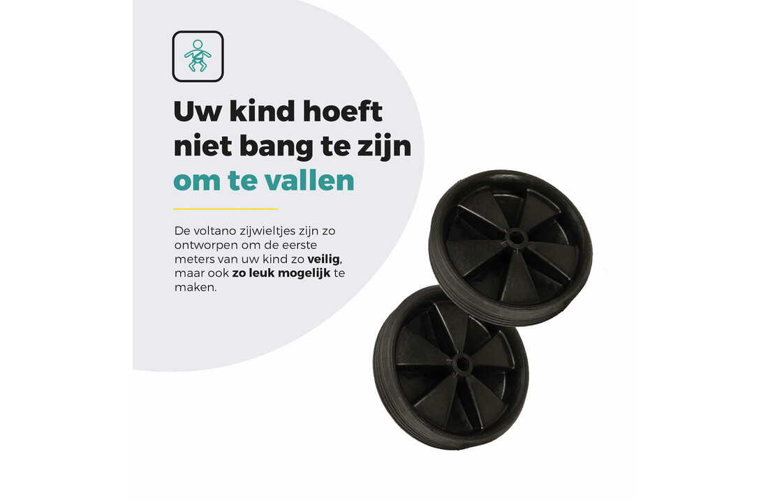 Voltano Zijwieltjes – Zwart – 12-20 Inch