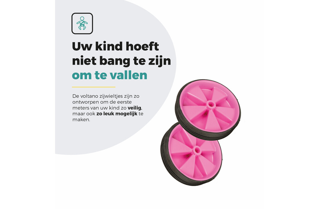 Voltano Zijwieltjes – Roze – 12-20 Inch