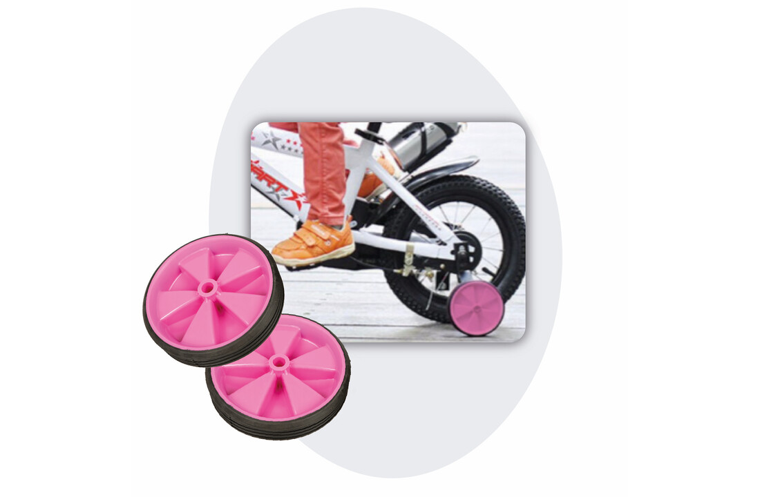 Voltano Zijwieltjes – Roze – 12-20 Inch