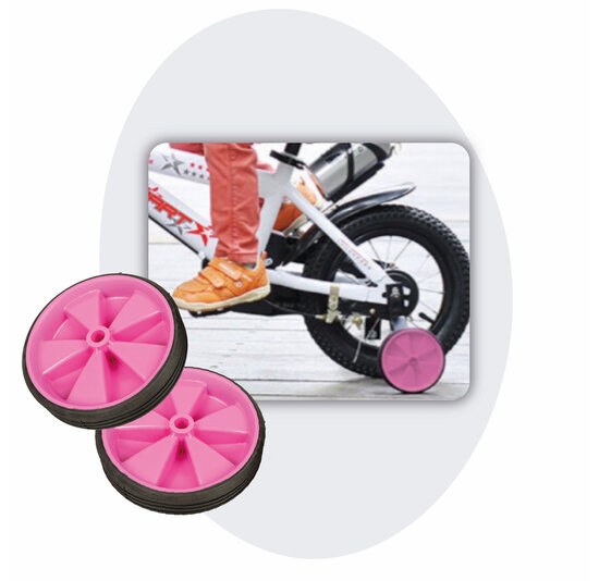 Voltano Zijwieltjes – Roze – 12-20 Inch