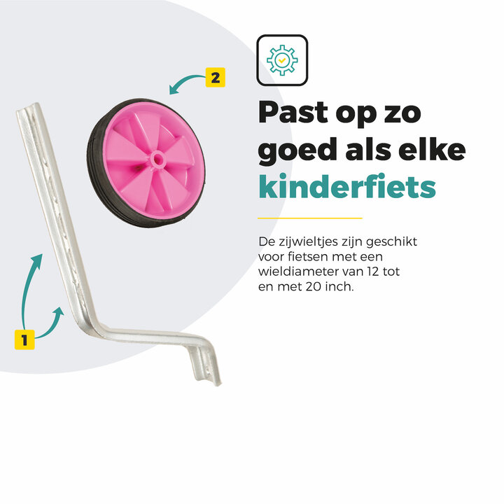 Voltano Zijwieltjes – Roze – 12-20 Inch