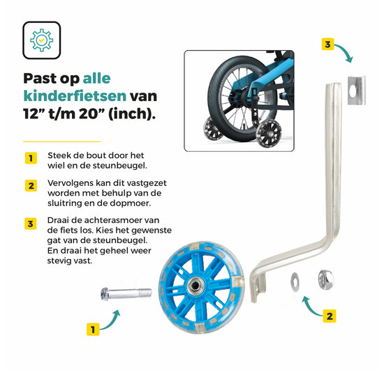 Voltano Zijwieltjes LED Verlichting – Blauw – 12-20 inch