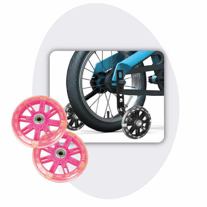 Voltano Zijwieltjes LED Verlichting - Roze - 12-20 inch