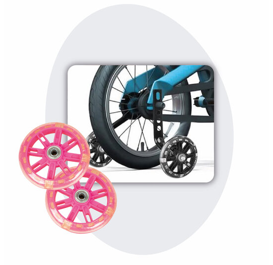 Voltano Zijwieltjes LED Verlichting - Roze - 12-20 inch