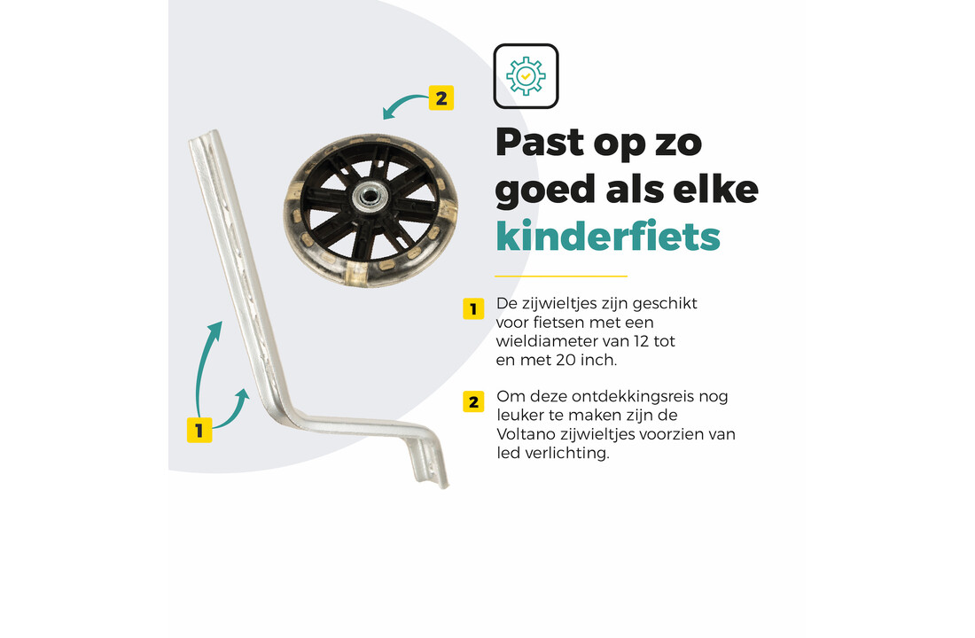 Voltano Zijwieltjes LED Verlichting – Zwart – 12-20 inch