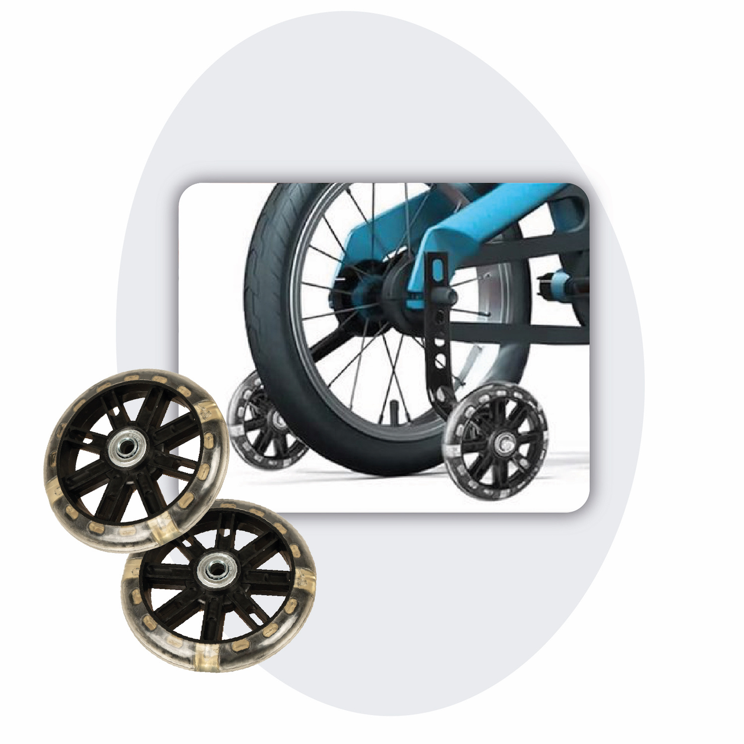 Voltano Zijwieltjes LED Verlichting – Zwart – 12-20 inch