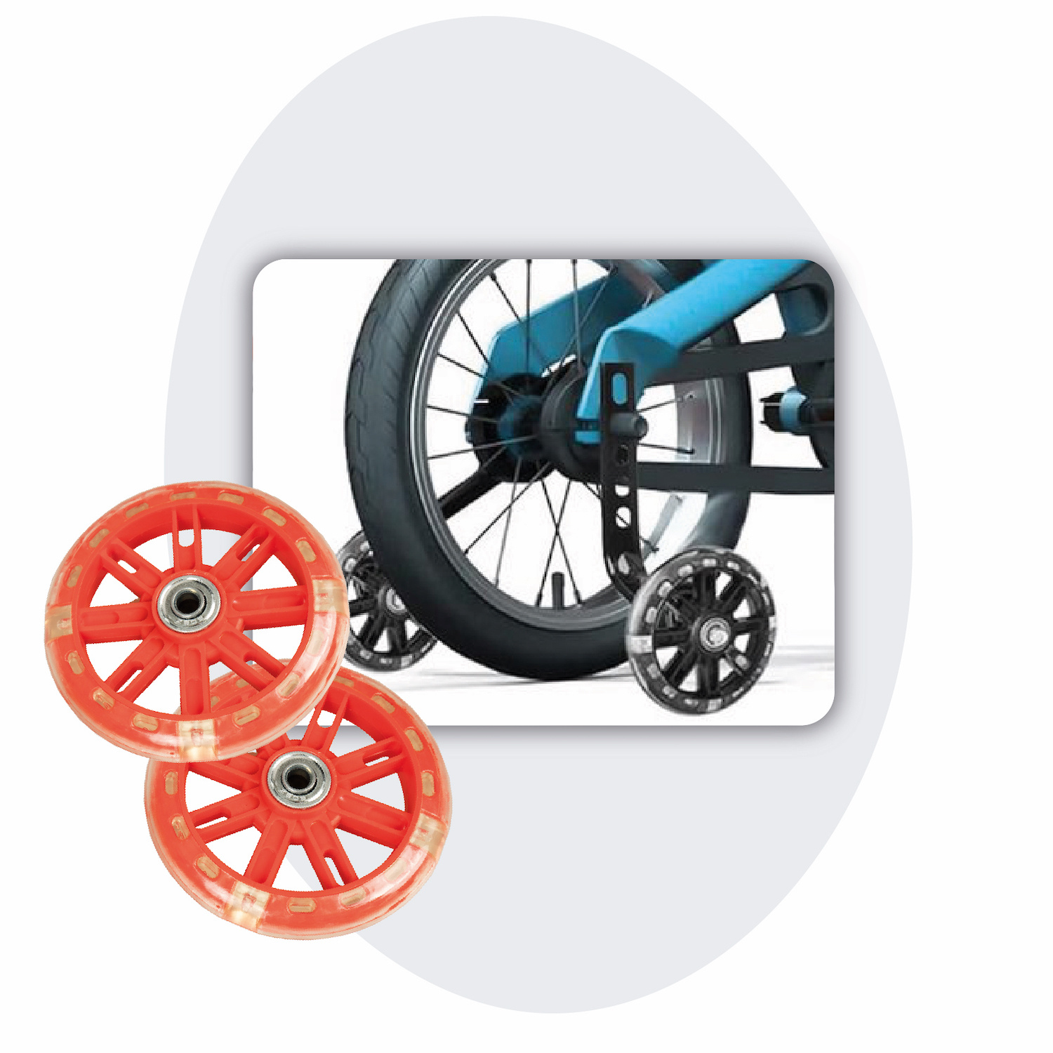 Voltano Zijwieltjes LED Verlichting - Rood - 12-20 inch