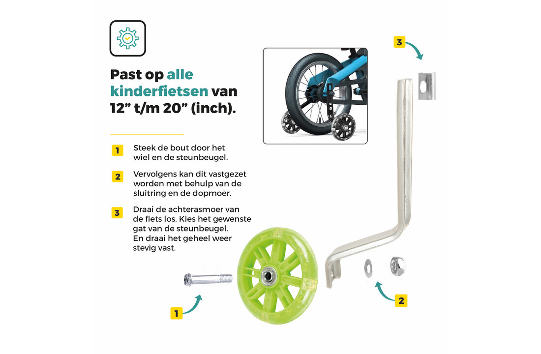 Voltano Zijwieltjes LED Verlichting – Groen – 12-20 inch