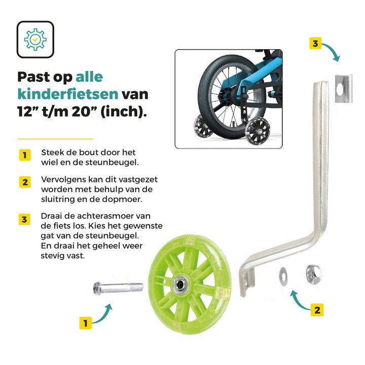 Voltano Zijwieltjes LED Verlichting – Groen – 12-20 inch