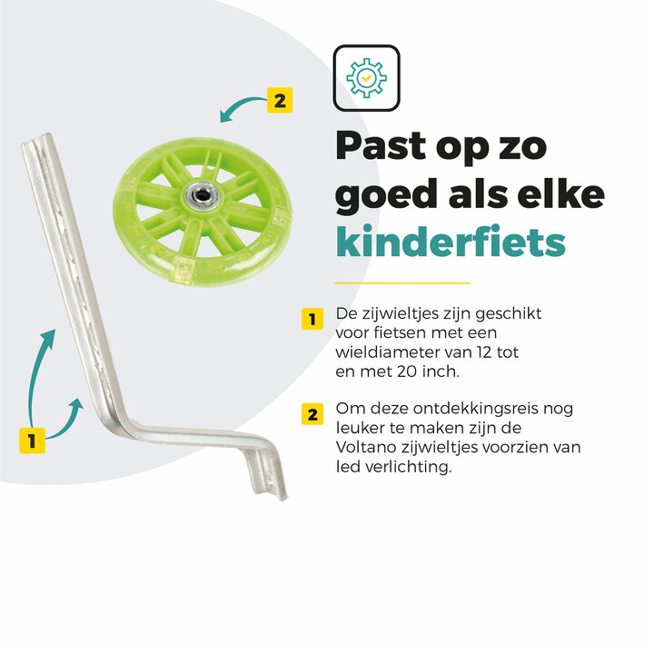 Voltano Zijwieltjes LED Verlichting – Groen – 12-20 inch